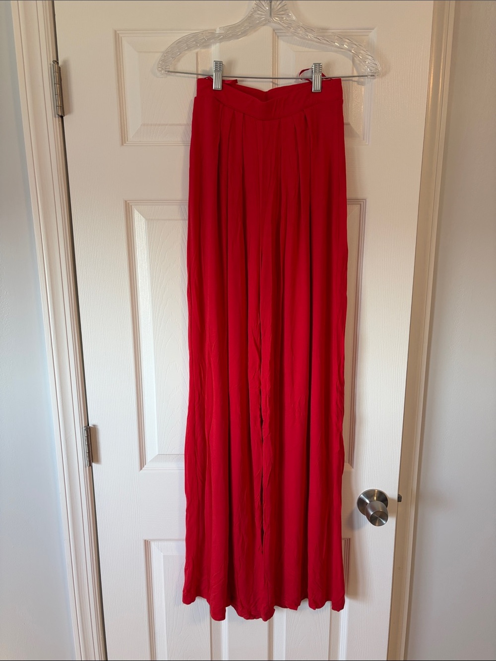 JLUXLABEL Red Wide-Leg Palazzo Pants